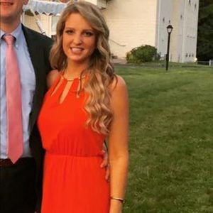 BCBG orange and gold maxi